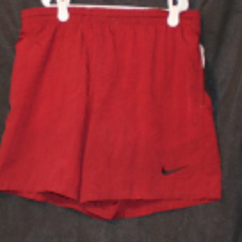 Boys Red Nike Swim Trunks. Size Large.
